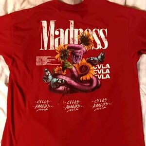 Madness red tee xxl CULA shirt graphic y2k snake big graphic design
